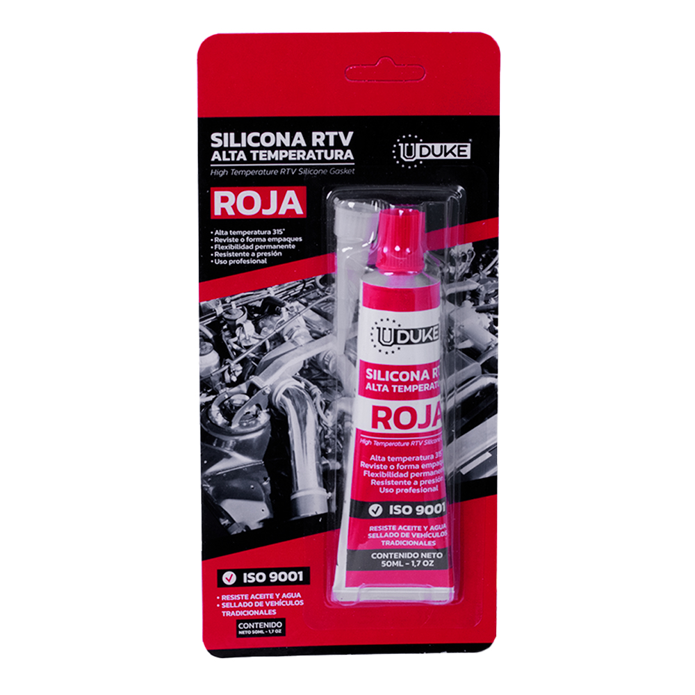 Silicona RTV Alta Temperatura Roja 50 ml - Tul